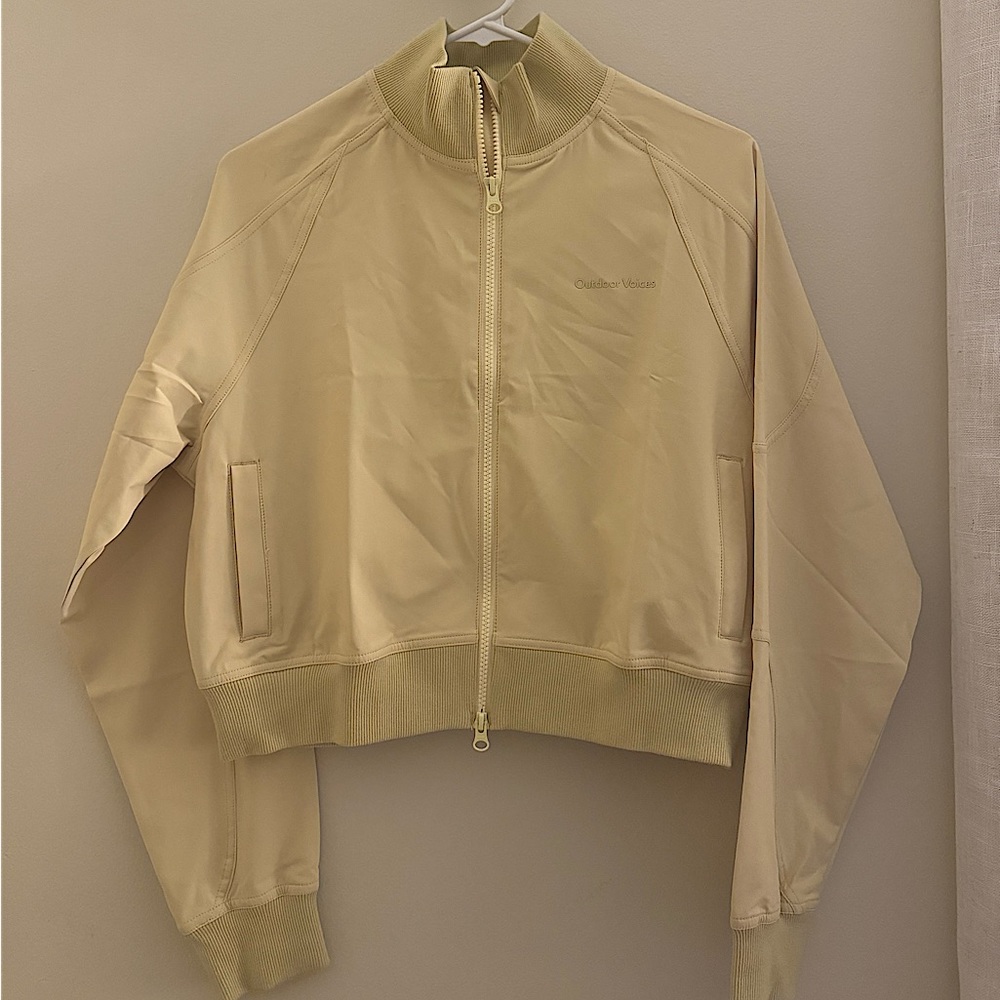Outdoor Voices Zip-Up Jacket, size: S, color: yellow